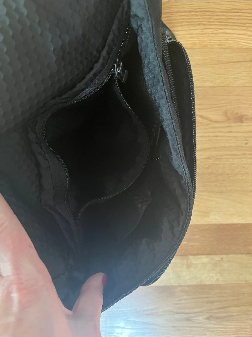 Tumi Black Messenger Bag with Brown Accents